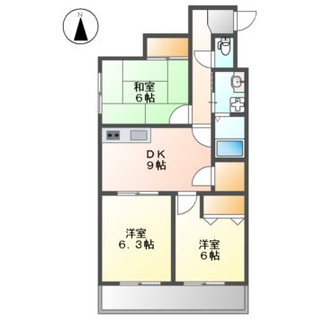 名古屋市昭和区滝川町のマンションの間取り