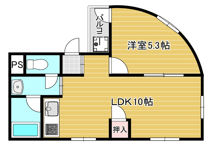 豊中市庄内栄町のマンションの間取り