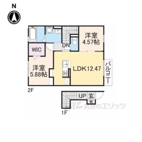 北葛城郡広陵町大字萱野のアパートの間取り