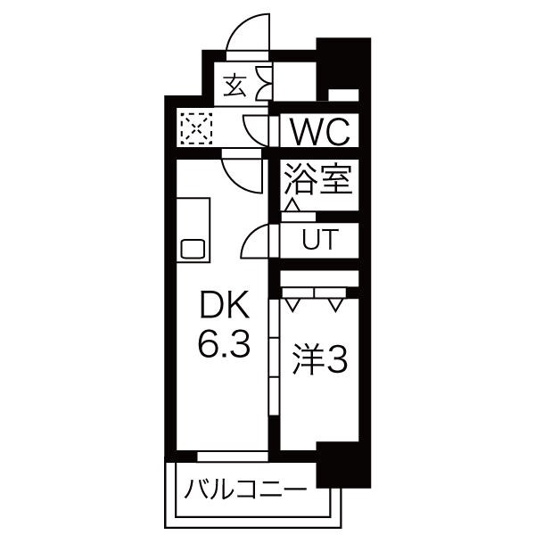 名古屋市中村区名駅南のマンションの間取り