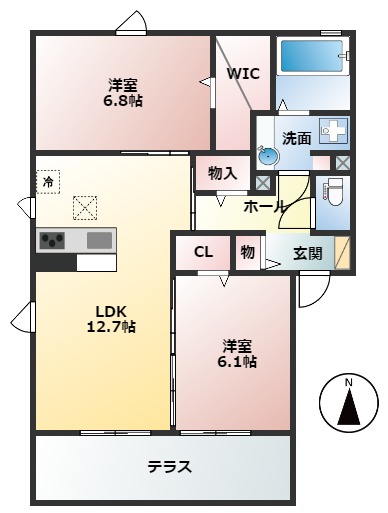 花水木三番館の間取り