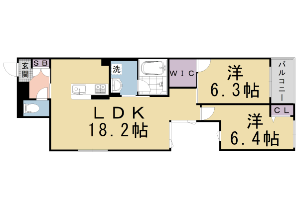 京都市下京区永原町のマンションの間取り