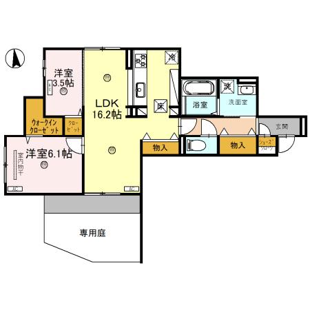 大阪市阿倍野区王子町のアパートの間取り