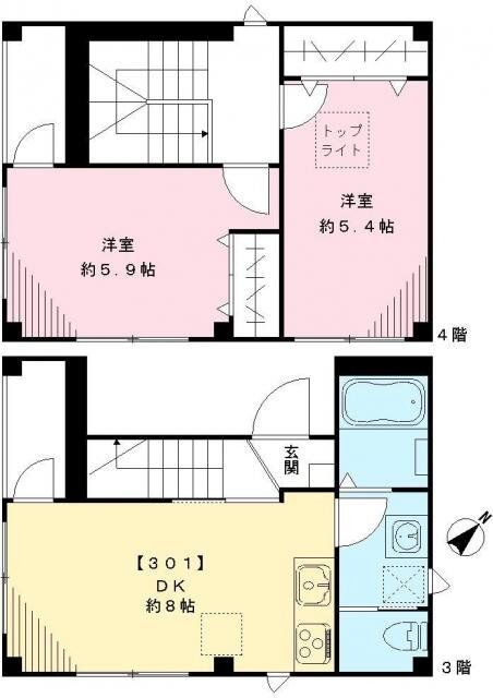 千代田区神田猿楽町のマンションの間取り