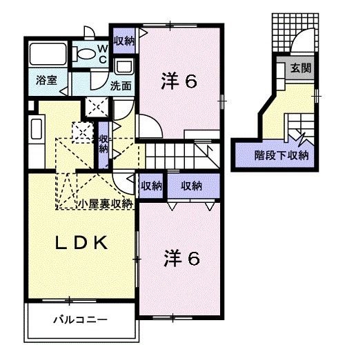 小牧市小牧のアパートの間取り