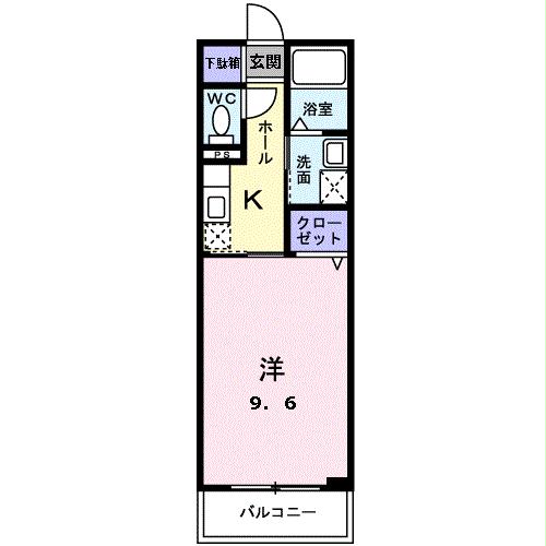 宇部市大字東須恵のマンションの間取り