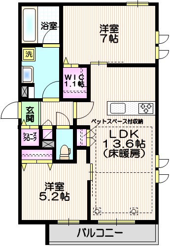 さいたま市浦和区常盤のマンションの間取り