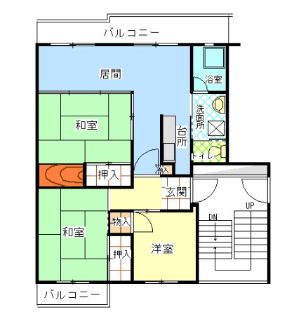 ペア島本江川団地５棟の間取り