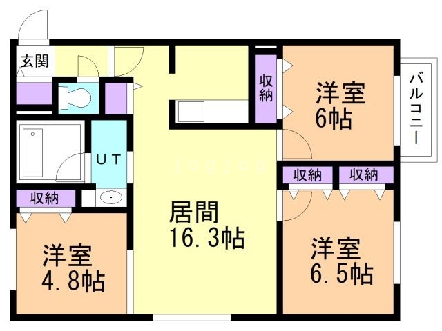 札幌市中央区南十条西のマンションの間取り