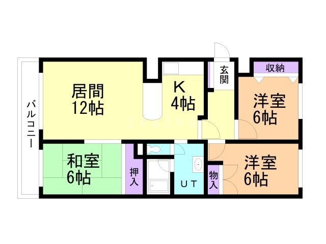 札幌市西区発寒十四条のマンションの間取り