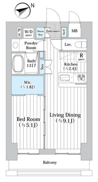 立川市曙町のマンションの間取り