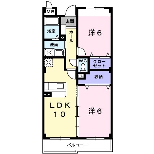 郡山市赤木町のマンションの間取り