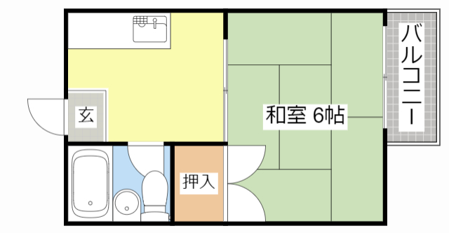 湖南市若竹町のアパートの間取り