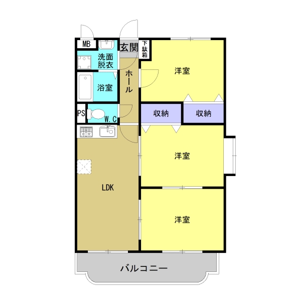 鳥栖市蔵上のマンションの間取り