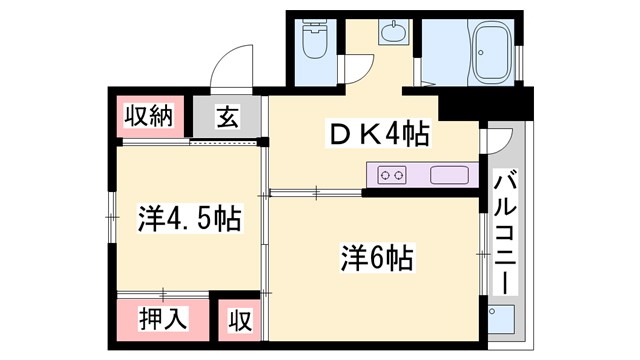 小野市粟生町のマンションの間取り