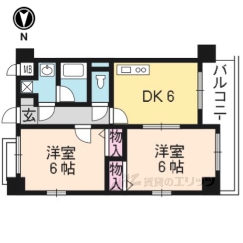 京都市下京区油小路町のマンションの間取り