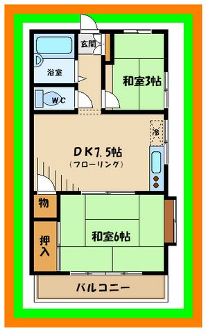 府中市分梅町のアパートの間取り