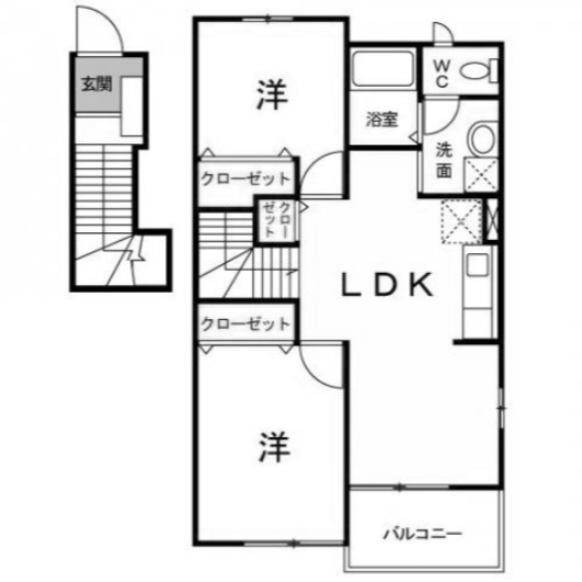 深谷市武川のアパートの間取り