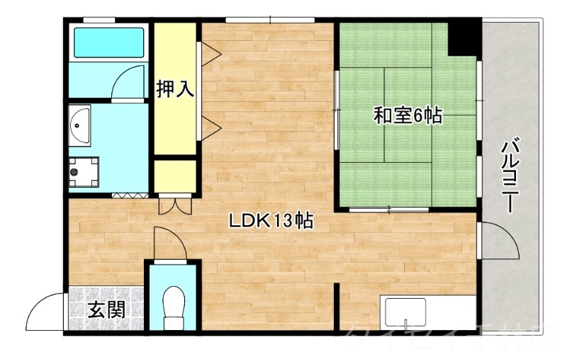 大阪市城東区古市のマンションの間取り