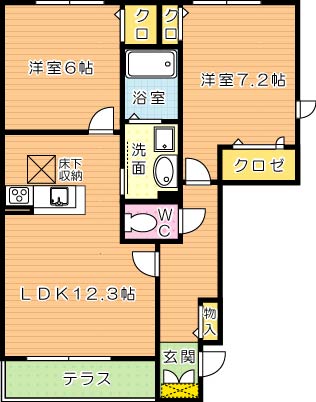 クラヴィエ石坂　A棟の間取り