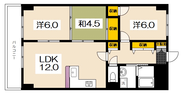 広島市西区井口のマンションの間取り