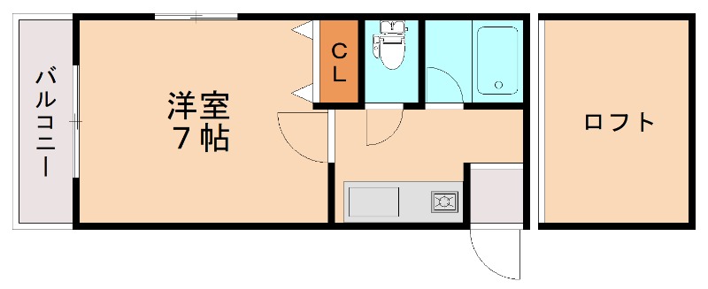 福岡市博多区吉塚のアパートの間取り