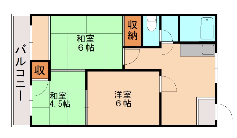 古賀市天神のアパートの間取り