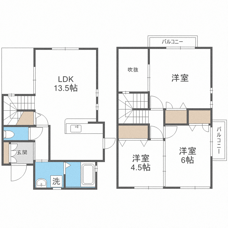 福岡県福岡市中央区赤坂３（一戸建）の賃貸物件の間取り