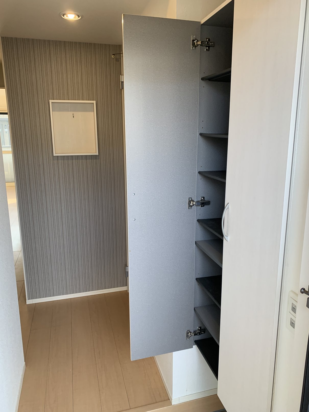 玄関　収納たっぷりの下駄箱付