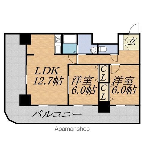 地下鉄南北線 中島公園駅 徒歩4分 33階建 築22年の間取り写真