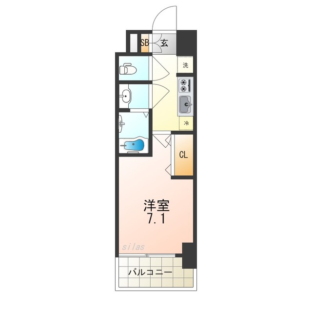 阪神本線 尼崎駅 徒歩9分 15階建 築5年の間取り写真