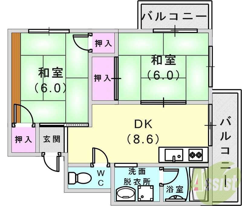 上田マンション池ノ谷の間取り写真