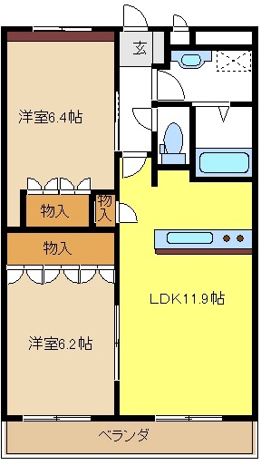 地下鉄桜通線 徳重駅 バス乗車時間：9分 最寄りバス停で下車 徒歩3分 3階建 築19年の間取り写真
