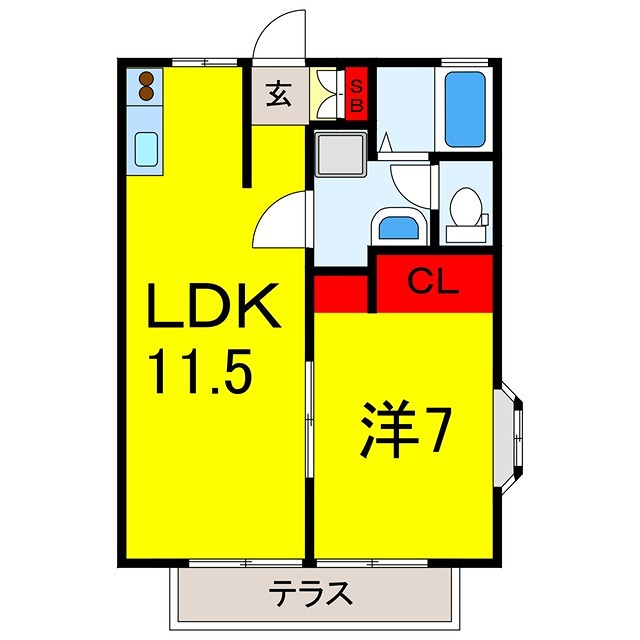 ＪＲ総武本線 四街道駅 徒歩22分 2階建 築38年の間取り写真