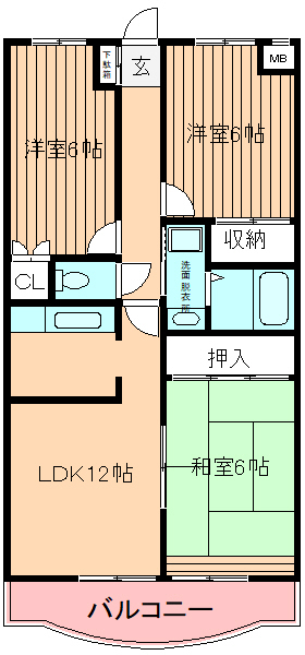 ＪＲ京浜東北線 蕨駅 徒歩13分 5階建 築32年の間取り写真