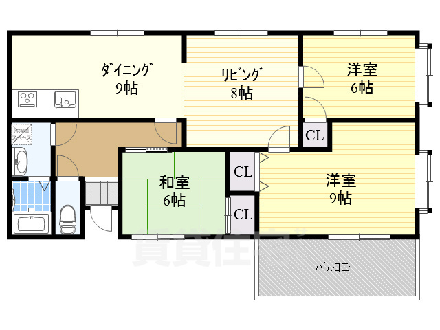 阪急宝塚線 石橋阪大前駅 徒歩7分 3階建 築36年の間取り写真