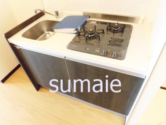 キッチン　2口ガスコンロのシステムキッチンです