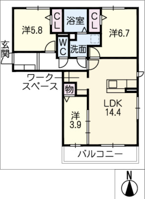 ルミエール Aの間取り写真