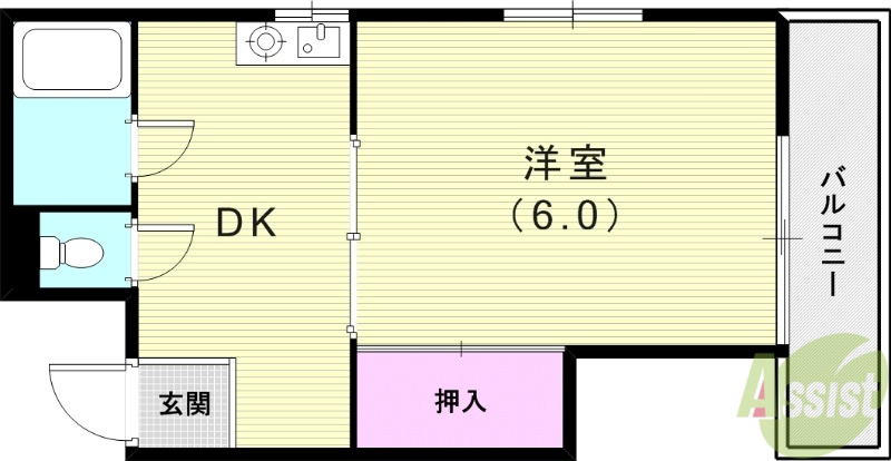 【尼崎市南七松町のマンションの間取り】