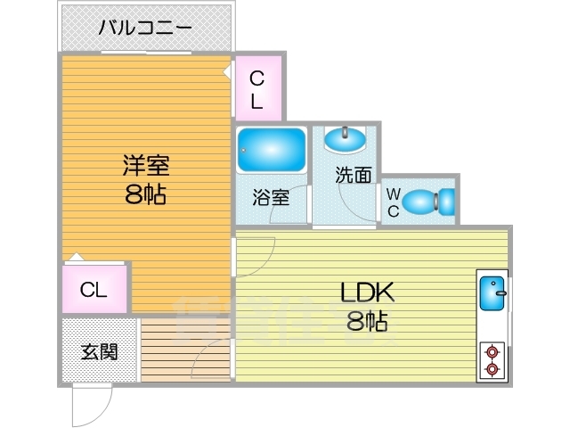 【大阪市住之江区北加賀屋のマンションの間取り】