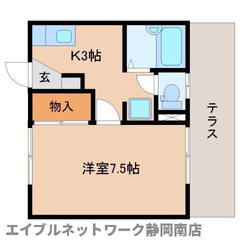 静岡市駿河区小鹿のアパートの間取り