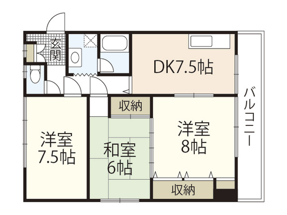 広島市西区古江西町のマンションの間取り