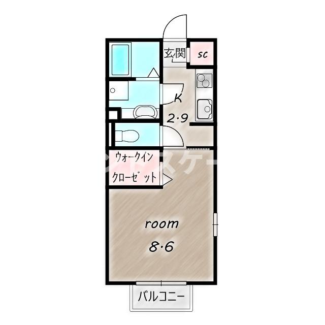 藤岡市森のアパートの間取り