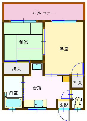 下関市川中本町のアパートの間取り