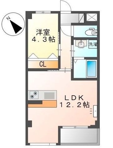 岸和田市南上町のマンションの間取り