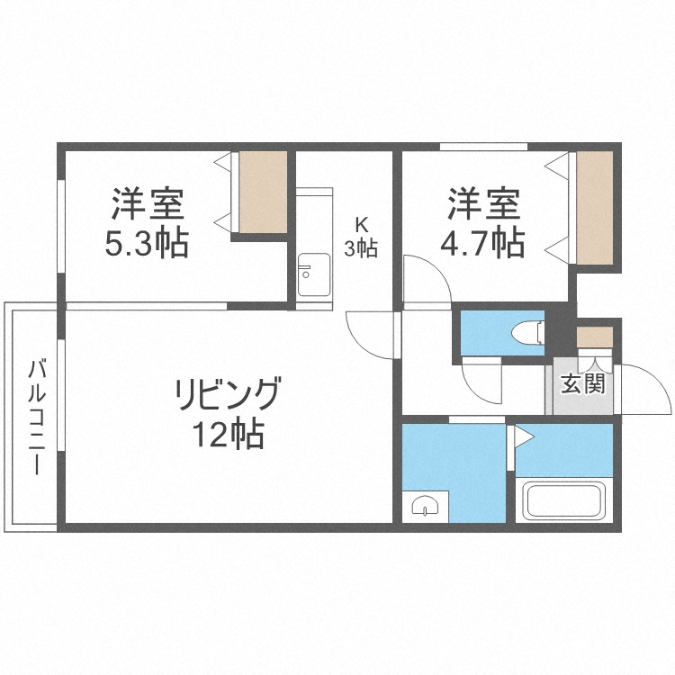 ＴＳ　ＨＩＬＬＳ　南平岸の間取り