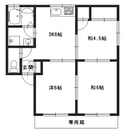 姫路市御立東のアパートの間取り