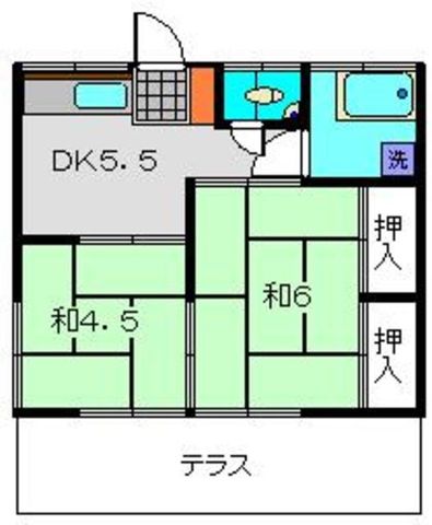 寺田ハイツ１号棟の間取り