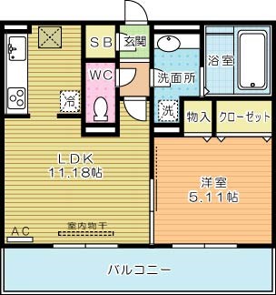 ラウンドシティ足原の間取り