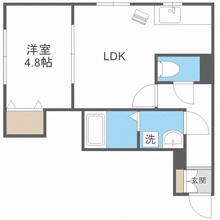 札幌市中央区南七条西のマンションの間取り